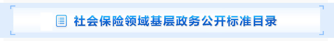 社会保险领域基层政务公开标准目录