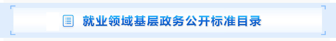 就业领域基层政务公开标准目录